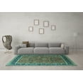 thumbnail image 3 of Ahgly Company Indoor Rectangle Oriental Turquoise Blue Industrial Area Rugs, 4' x 6', 3 of 4