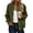 Army Green, variant on Women’s Varsity Bomber Jacket Button Down Lightweight Long Sleeve Cropped Zip Up Casual Fall Outerwear with Pockets Dressy Sweatshirt Style,Army Green,S