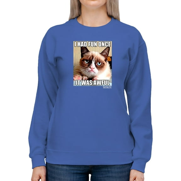 Grumpy Cat Angry Face Sweatshirt Women -T-Line Designs, Female Large