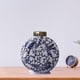 thumbnail image 5 of Jarrón de porcelana azul y blanca, tarro plano, decoración con patrón de flores y pájaros 16cmx31cm, 5 of 9