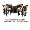 thumbnail image 5 of Benjara Uric Counter Height Dining Table Set w/ Wine Storage - Brown/Tan, 5 of 6
