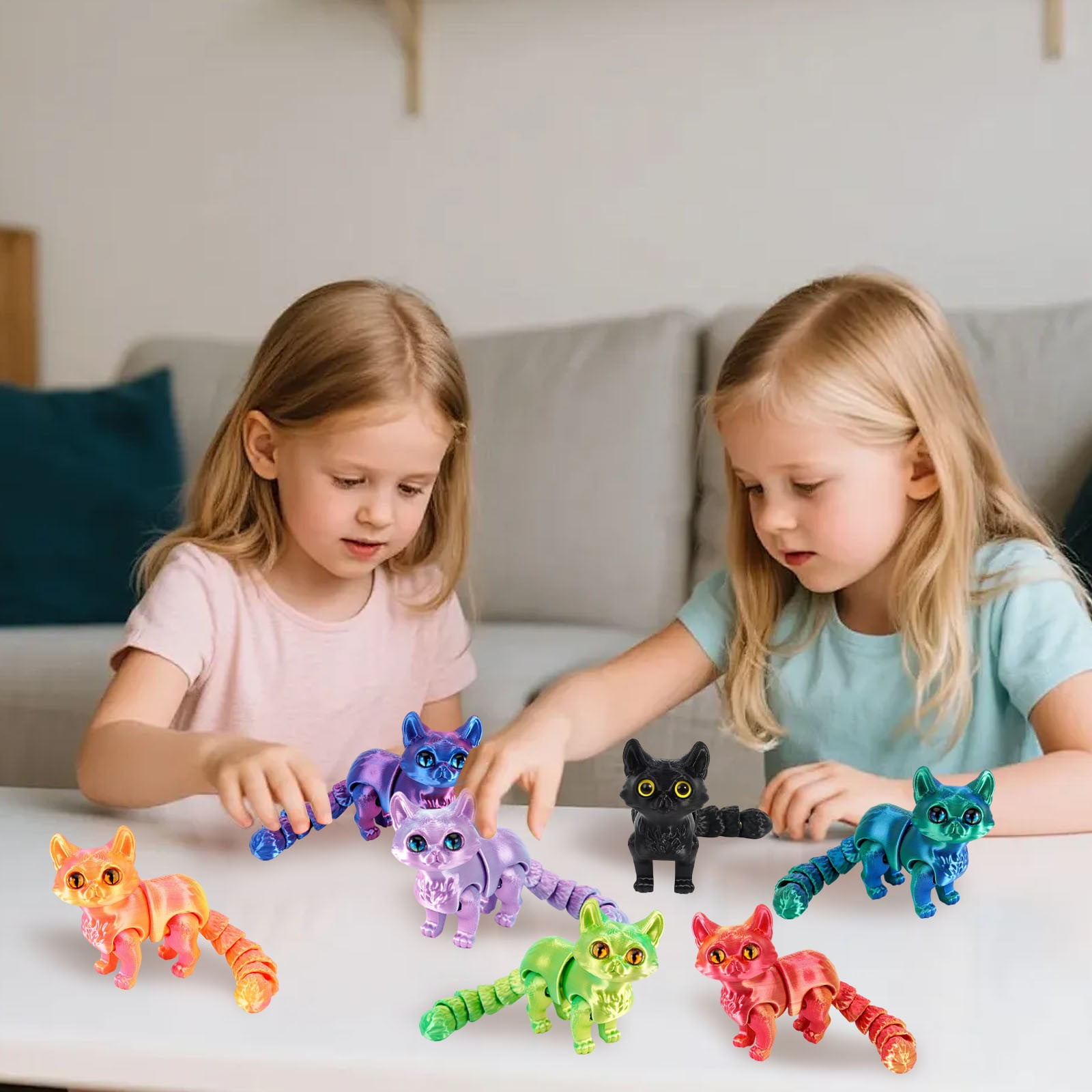 ZMKIAG Articulated 3D Printed Cat Model with Flexible Joints and