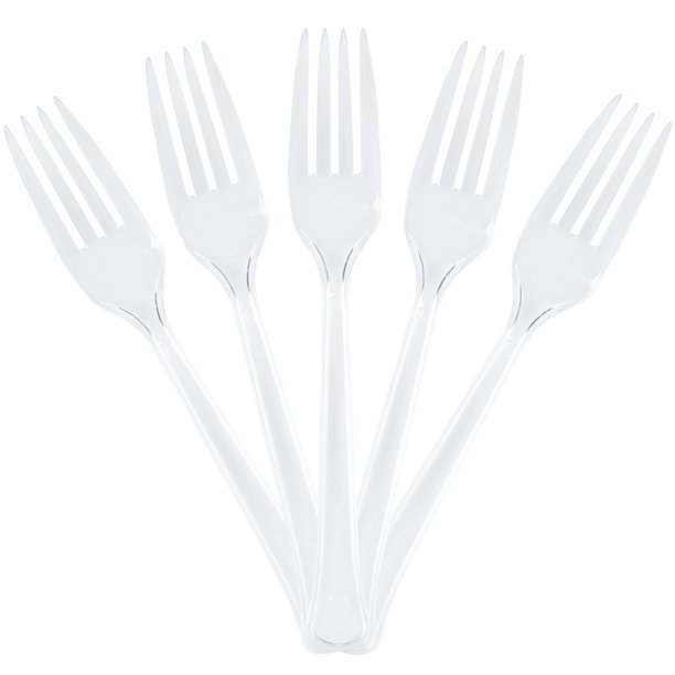 JAM Plastic Forks, Clear, 48 Disposable Forks/Pack