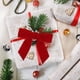 thumbnail image 5 of 12 adornos navideños con lazos de terciopelo con forma de varita mágica | Adornos para árboles y accesorios para envolver regalos | Lazos rojos y verdes con ribete dorado, 5 of 5