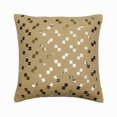 thumbnail image 1 of Funda de almohada con cremallera, decorativa beige, 35 x 35 cm (14 x 14 pulgadas), para sofá, funda de cojín de arpillera con lentejuelas, estampado de color liso, estilo contemporáneo. ¡Descúbrelo!, 1 of 6