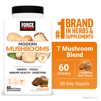Modern Mushrooms Soft Chews, Mushroom Supplement Complex, Cinnamon Roll, 60 Chews by Force Factor