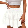 thumbnail image 2 of Midi Skirts for Women Solid Color High Waisted Skirt with Inner Liner Casual Effortless Style White S, 2 of 5