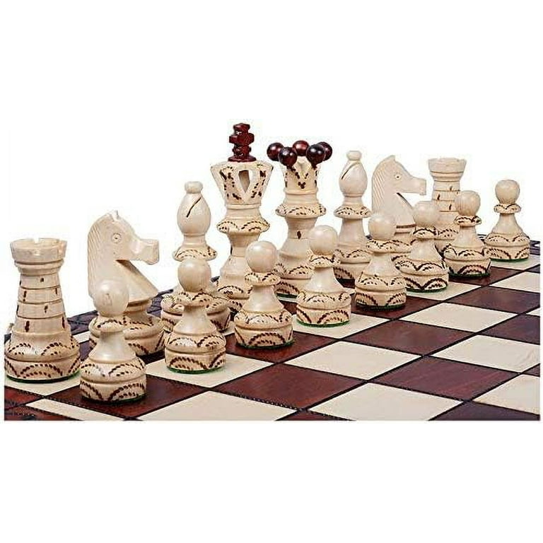 Wegiel Imperator 21-Inch Luxury Wooden Chess Set for Adults