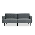 thumbnail image 3 of Glavbiku 3 Seat Hight End Velvet Futon Couch Folding Sofa Bed Tufted Couch for Apartment,Gray, 3 of 12