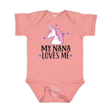 

Inktastic My Nana Loves Me Unicorn Gift Baby Girl Bodysuit