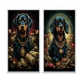 thumbnail image 2 of Designart "Gangster Dachshund Cool Canine Character I" Animals Dog Daschund Framed Wall Art Set Of 2 - Children's Art Black Frame Gallery Set For Office Decor, 2 of 6