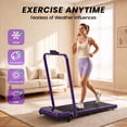 thumbnail image 6 of Walking Pad Treadmill with Handle Bar & 6% Adjustable Incline, Foldable Portable Treadmills for Home Office, Quiet Under Desk Treadmill, Purple, 6 of 10