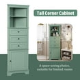 thumbnail image 6 of AENKYO Corner Bathroom Cabinet with Adjustable Shelves, Corner Cabinet with Open Spaces and Drawers, Green, 6 of 8