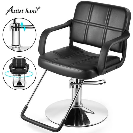 Artist Hand Hydraulic Black Barber Salon Chair Hair Styling