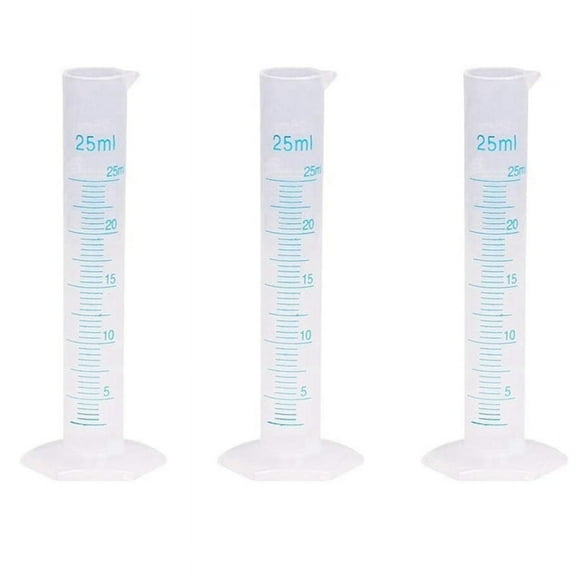 3X Measuring Cylinder Plastic Graduated Tube Tool for Lab(25Ml)