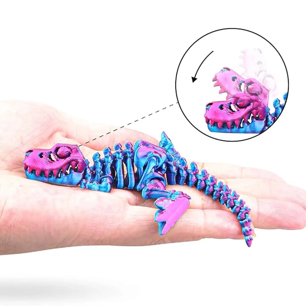 Easter Basket Stuffers - 3D Printed Dinosaur Toy, Mystery Crystal Dinosaur Egg with Articulated Tyrannosaurus Rex, Easter Basket Gifts Flexible Rexy Toys