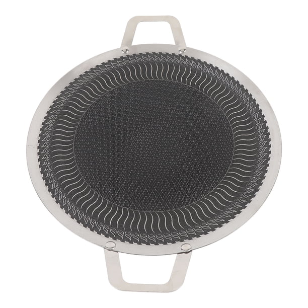 BarbQ Stovetop Pliddle, Bandeja Antiadherente De Acero Inoxidable Premium, 10.6 Pulgadas De Diámetro, Rápida Calefacción, Incluso Cocción Para Filetes, Mariscos, Verduras,