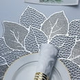 thumbnail image 4 of Gold Round Placemats for Dining Table Set of 6 Pressed Vinyl Metallic Table Mats Hollow Out Hibiscus Flower Place Mats for Dinner Table Decor Holiday Wedding Accent Centerpiece, 4 of 14