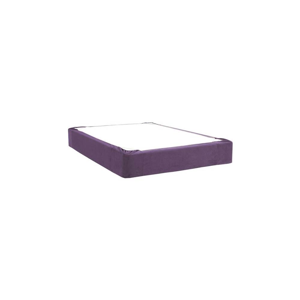 Box Spring Cover in Eggplant (Twin 75 in. L x 38 in. W x 13.5 in. H (5
