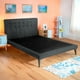 thumbnail image 3 of Cama Individual con Cabecera Livy Tapizada Color Gris, 3 of 5
