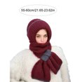 thumbnail image 6 of LShunze Winter Knit Hat Scarf Set Large Head Circumference Elastic Warm Riding Hat Outdoor Activities Travel Cycling Headwear, 6 of 8