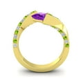 thumbnail image 4 of 1.25 Carat Princess Cut Amethyst & Peridot Gemstone Wonderful Anniversary Ring for Women Solid 14K Yellow Gold Size 9 by Diamond-Capitals, 4 of 8