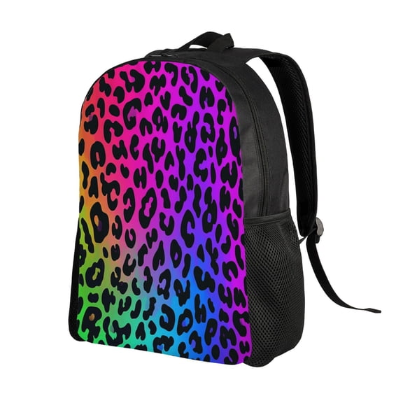 Vibrant Leopard Print Backpack Double Shoulder Backpack Durable, Spacious, Ergonomic Design for Travel, Work & Outdoor Use