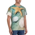 thumbnail image 2 of Bixox Men's Starfish And Seashell Printed Short Sleeve Skinny Athletic T-Shirt, 2 of 6