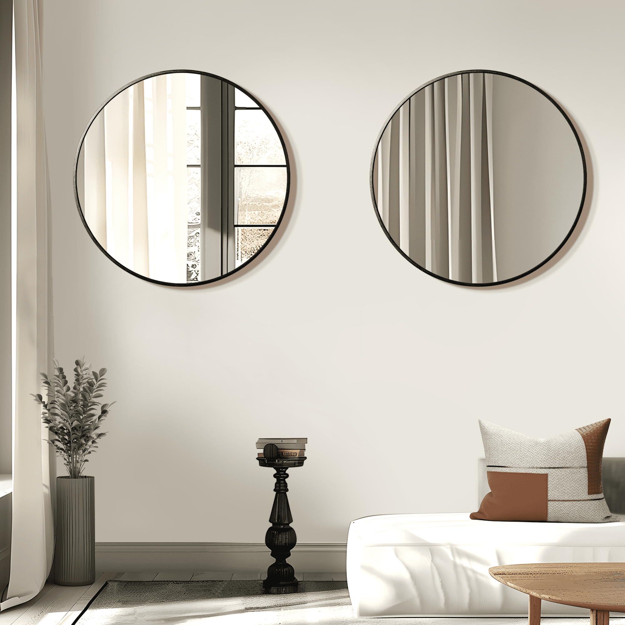 MAYEERTY 27"x27" Wall Mounted Vanity Mirror Modern Bathroom Vanity Mirror for Bedroom