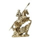 thumbnail image 1 of Estatua de caballero dorado a caballo, accesorio decorativo de escritorio para sala de estar. 20x7x29cm, 1 of 9