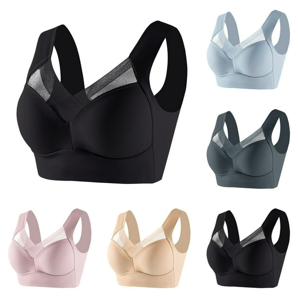 WILLBEST Brasier Mujer Push Up 5 Piezas De Camiseta Sin Tirantes De Encaje Grande Para Mujer, Ropa Interior Fina Con Pliegues Laterales, Sujetador Ajustable