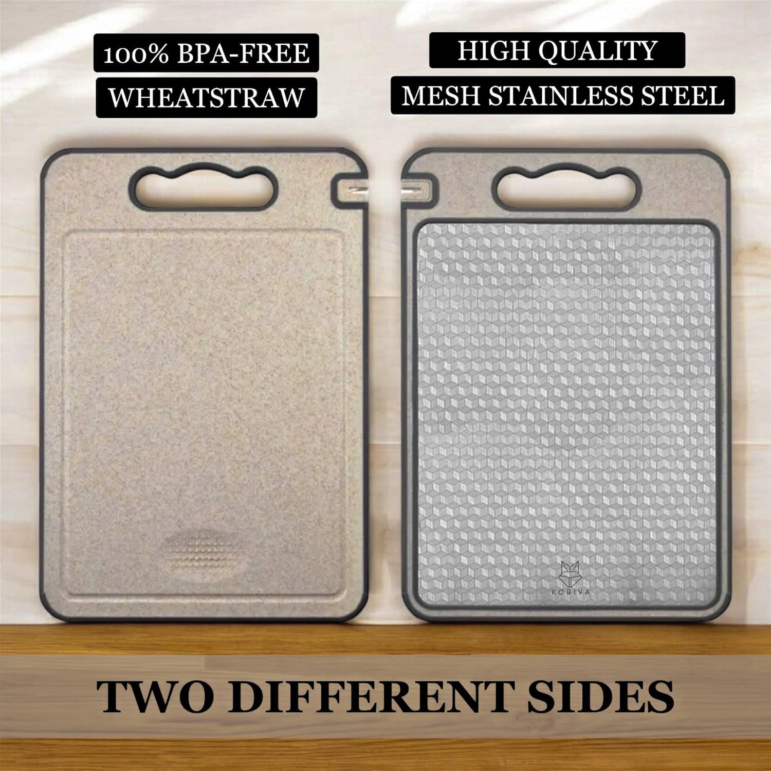 304 Stainless Steel Cutting Board with Built-In Knife Sharpener & Garlic Grinder | Scratch-Resistant Mesh Design, Double-Sided Chopping Board, Dishwasher Safe | Non-Slip, Non-Toxic, Food Grade 14.5"