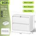 thumbnail image 3 of Crownland Lateral File Cabinet with 2 Drawers, 28" W Metal Lockable Office File Cabinets for Home Office- Stores Letter/Legal/A4/F4 Files(White), 3 of 7