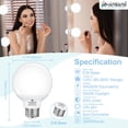 thumbnail image 2 of Bombillas LED tipo globo Hansang G25, 9 W, 5000 K, luz diurna, paquete de 4, 2 of 7