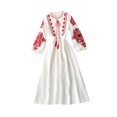 thumbnail image 2 of Vestido bohemio Strade Fareast Limited manga larga bordados intensos estilo étnico, 2 of 8