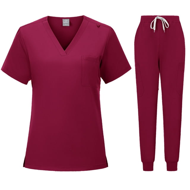 Robes de Lavage à Manches Courtes pour Femmes, Ensemble de Travail Décontracté en Polyester pour Infirmières pour l'Été