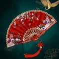 thumbnail image 1 of Silk Cloth Gold Edge Fans Chinese Traditional Dance Fan Chinese Style Fan Customized Handmade Folding Fan decorative fan, 1 of 3