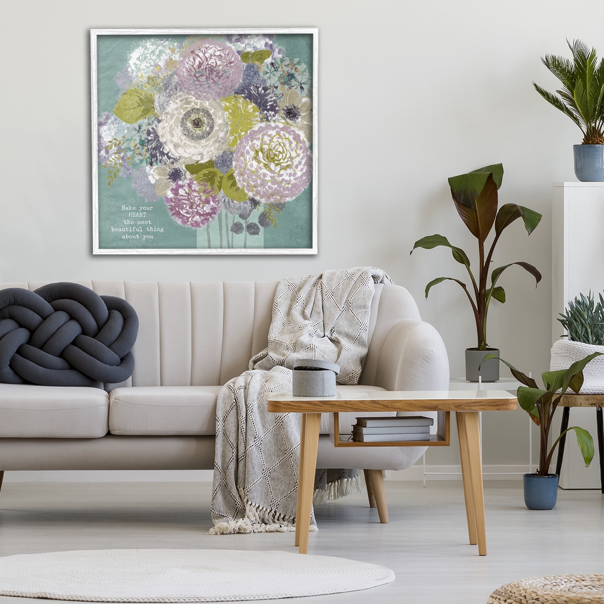 Stupell Industries Most Beautiful Thing Florals White Framed Giclee Art, design by Suzanne Nicoll