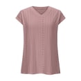 thumbnail image 4 of QATAINLAV 90 pour Cent de Réduction en Liquidation, Hauts d'Été pour Femmes 2025 Tendance Décontracté Manches Courtes Tunique Col en V Ample Rouge Melon D\'eau L, 4 of 9