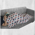 thumbnail image 6 of Abstract Soft Flannel Fleece Throw Blanket, Big Red Dots Squares and Dashed Lines Geometric Tile Print, Cozy Plush for Indoor and Outdoor Use, 60" x 80", Navy Blue White Red, by Ambesonne, 6 of 6