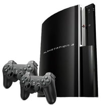Restored Sony Playstation 3 PS3 Console Original 40GB Black with Two Retrofam Controllers (Refurbished)