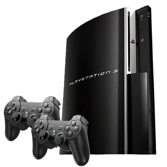 Restored Sony Playstation 3 PS3 Console Original 40GB Black with Two Retrofam Controllers (Refurbished)