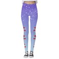 thumbnail image 2 of Leggings deportivos Gibobby para Mujer Estampado navideño de gradiente levantamiento de cadera Fitness Morado L, 2 of 5