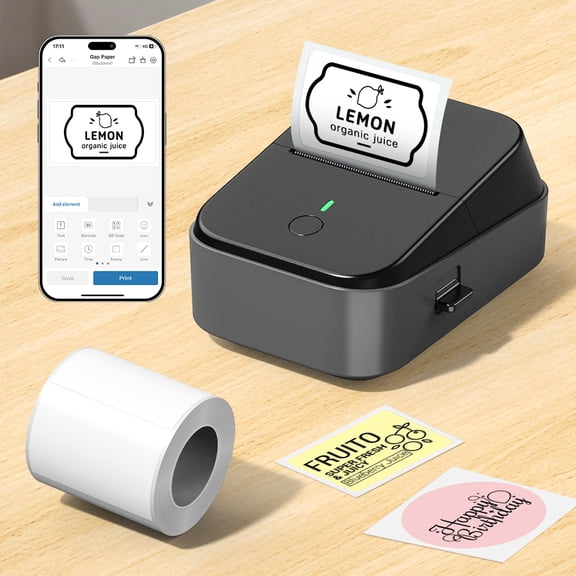 PM260 Portable Wireless Label Printer | Comes with Label Tape, Inkless,Stick & Go  Suitable for Home, Kitchen, School, Office Organization