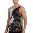 thumbnail image 2 of Uemuo Fantasy Wizard Dog Art Pattern Men's Muscle Shirts Sleeveless Dry Fit Gym Workout Tank Top Lightweight Sports Tank Top Beach Tank Top, Loose-fit Sleeveless Shirt-Large, 2 of 7