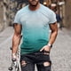 thumbnail image 5 of Mens Casual Pantalones Cortos Raya Impresión Suéter Fitness Deportes Camiseta, Poliéster Cuello Redondo Blusa para Al Aire Libre, Diario Y Primavera Verano Desgaste, 5 of 5