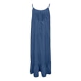 thumbnail image 7 of Womens Summer Sleeveless Backless Cami Dress Adjustable Spaghetti Strap Ruched Ruffle Hem Flowy Beach Vacation Sundress, 7 of 7