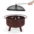 thumbnail image 5 of Brown 28 in Fire Pit with Grill, Poker, and Cover, 5 of 7