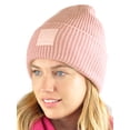 thumbnail image 2 of C.C Unisex Winter Thick Knit Plain Cuff Skull Cap Beanie Hat, Blush Pink, 2 of 4