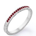 thumbnail image 1 of Alianza de Boda JeenMata Estilo Victoriano Art Decó Piedra Natal de Enero Corte Redondo 0,25 Quilates Baño de Oro Blanco 18 K sobre Plata, 1 of 5